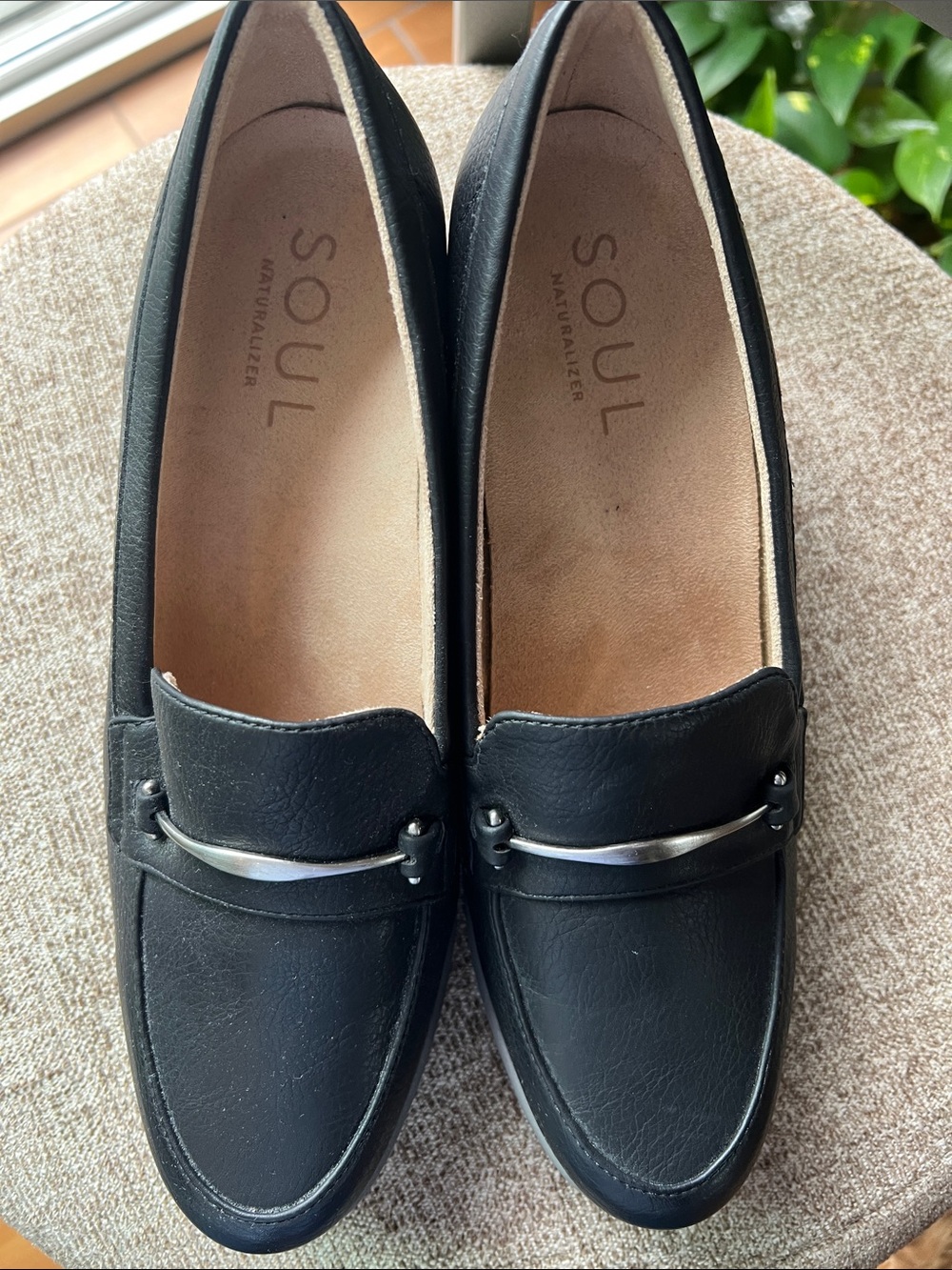 SOUL Naturalizer Black Wedge Loafers